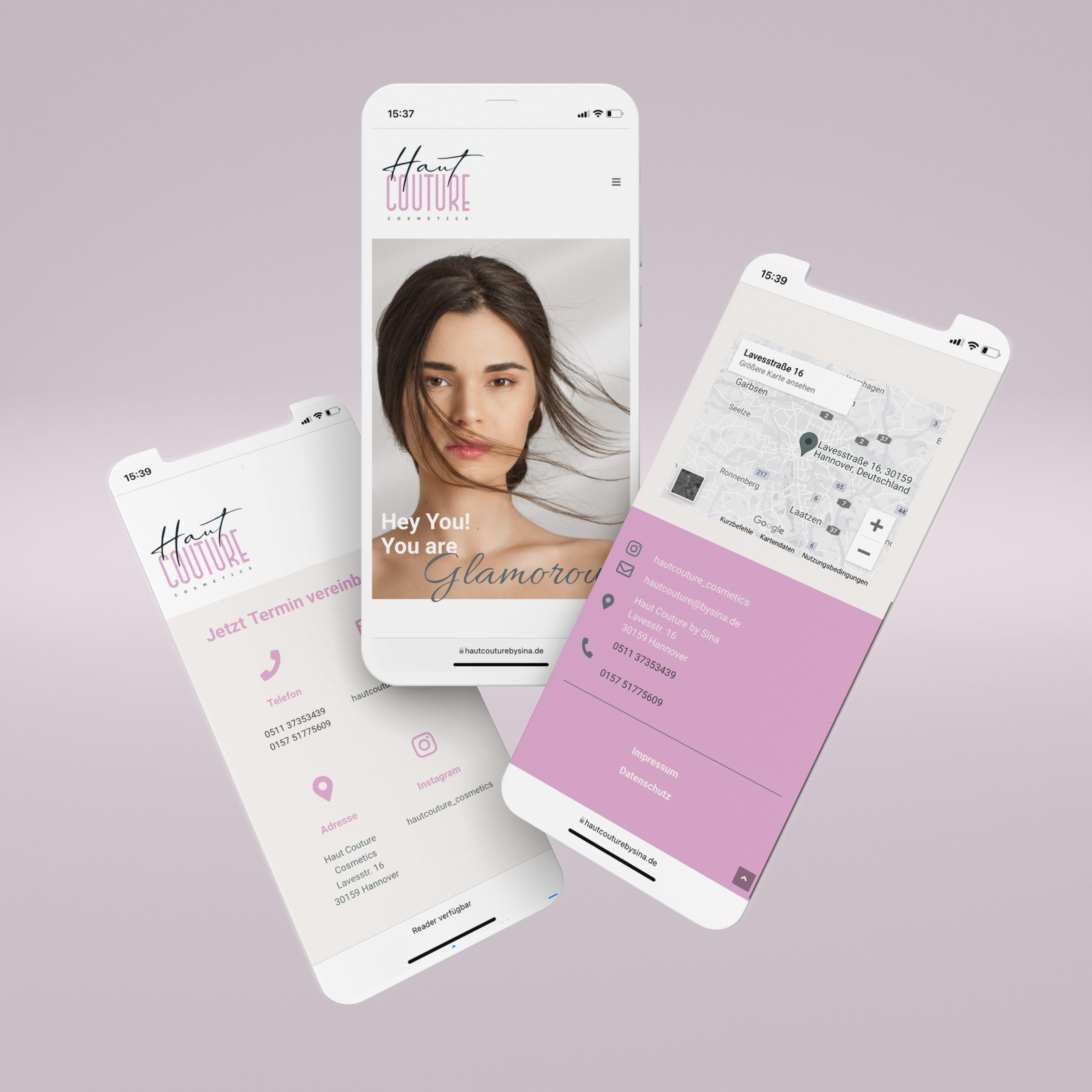 Mobile Ansicht der Webseite von Haut Couture