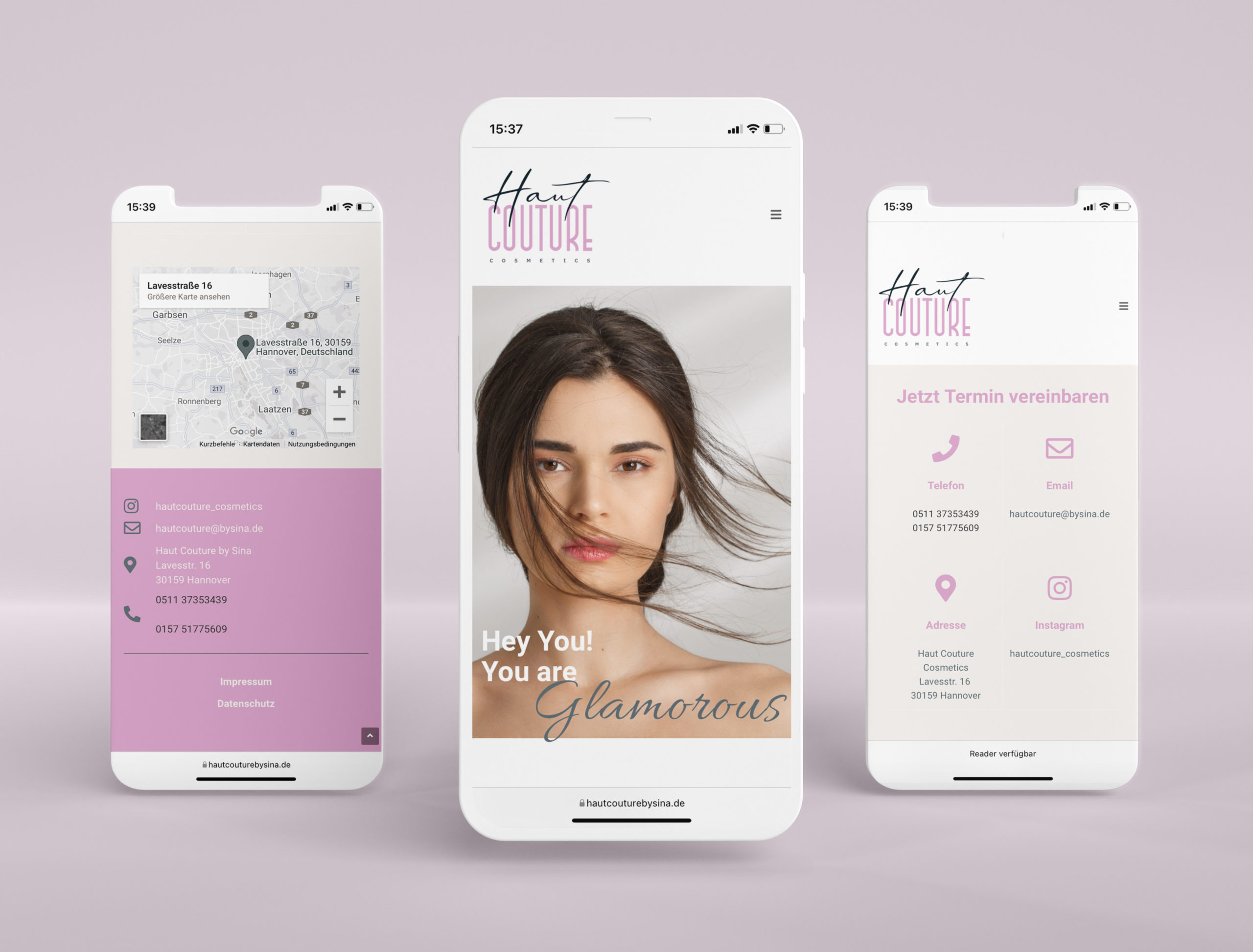 Mobile Ansicht der Webseite von Haut Couture