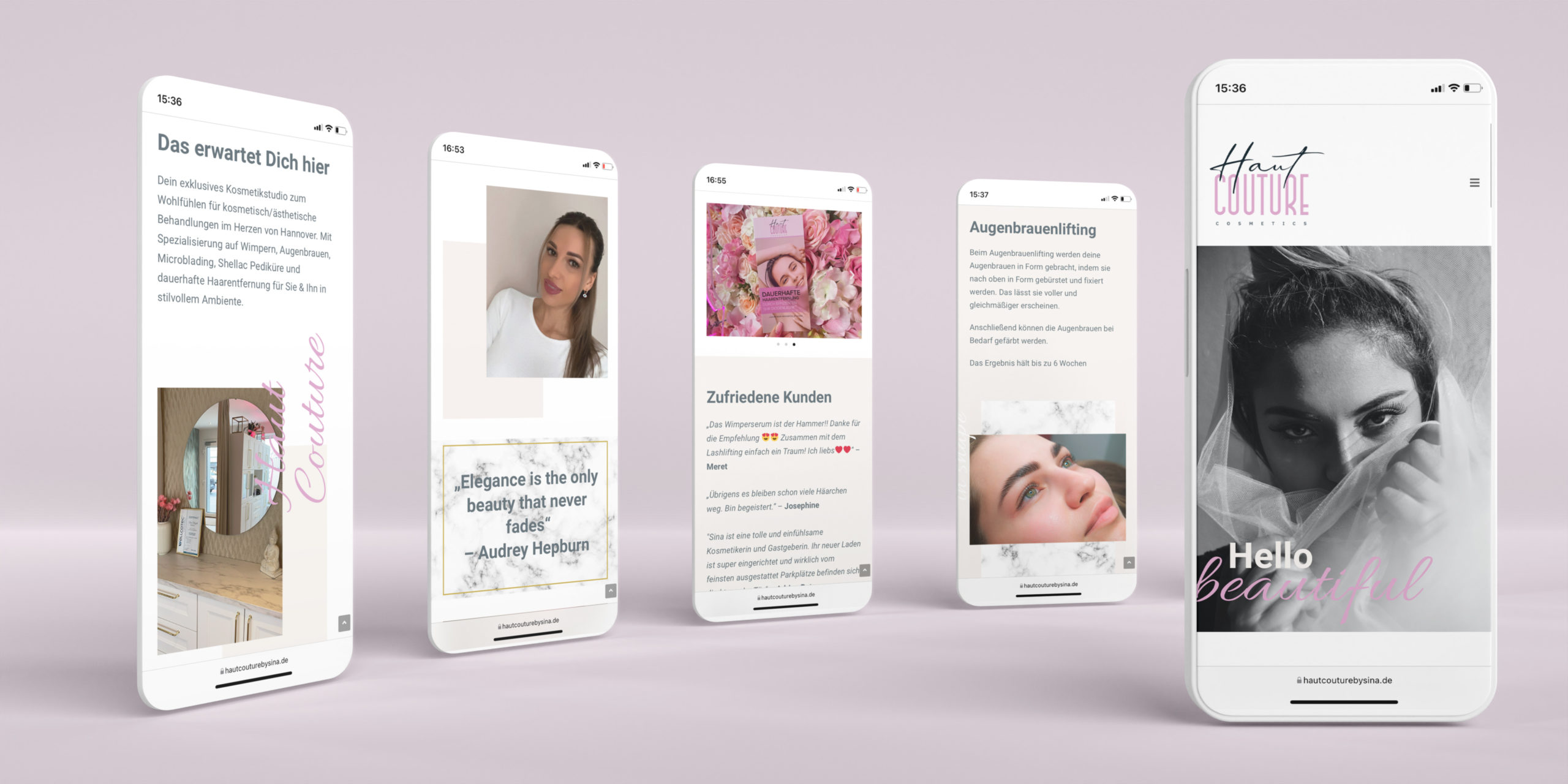 Mobile Ansicht der Webseite von Haut Couture