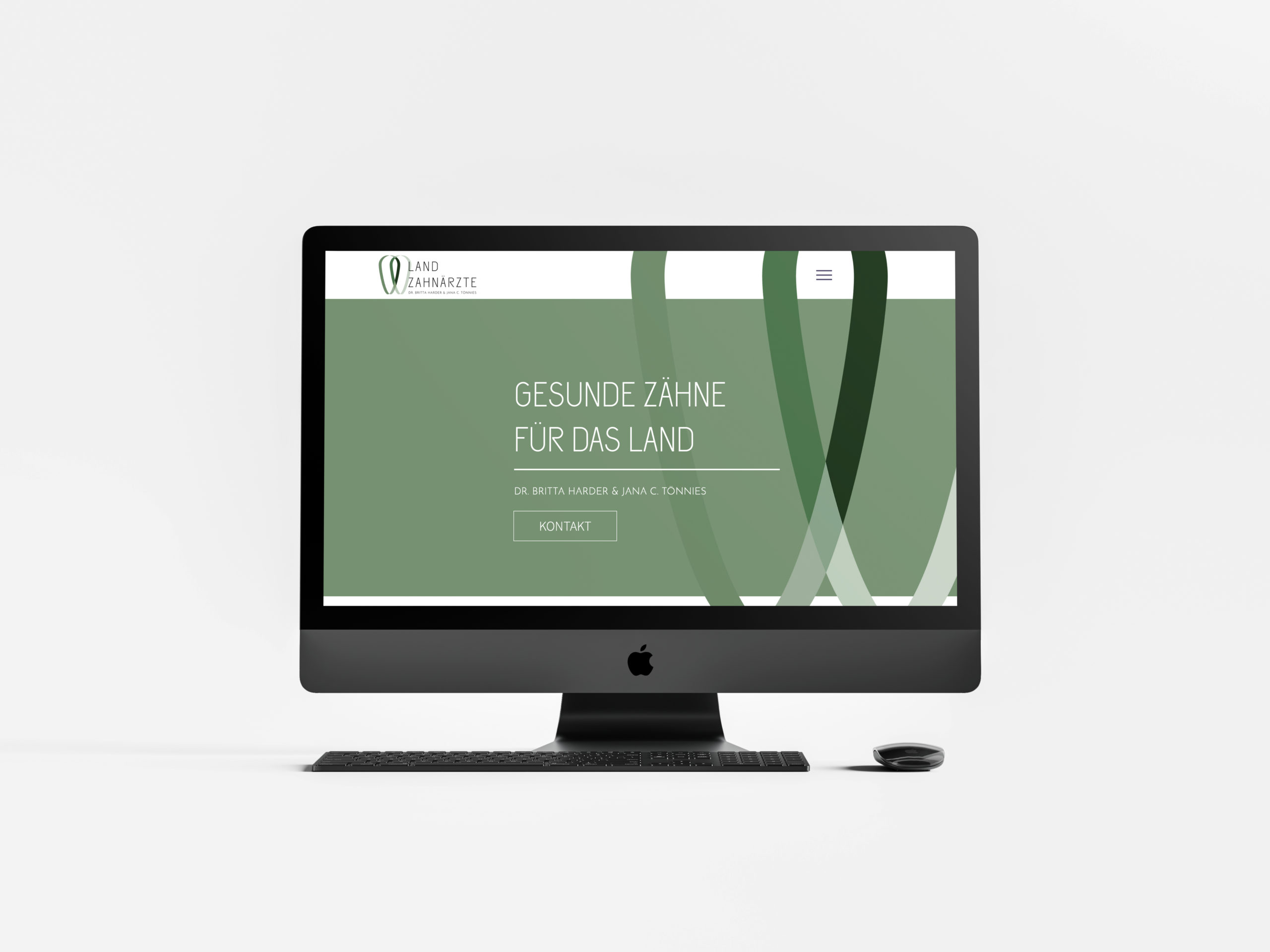 Mac mit der Startseite der Webseite von den Landzahnärzten